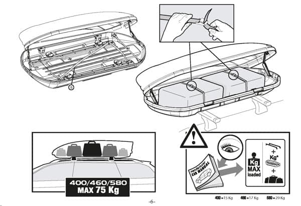Кровен куфер Menabo - MANIA 460l.ABS црн 5343 - слика 4