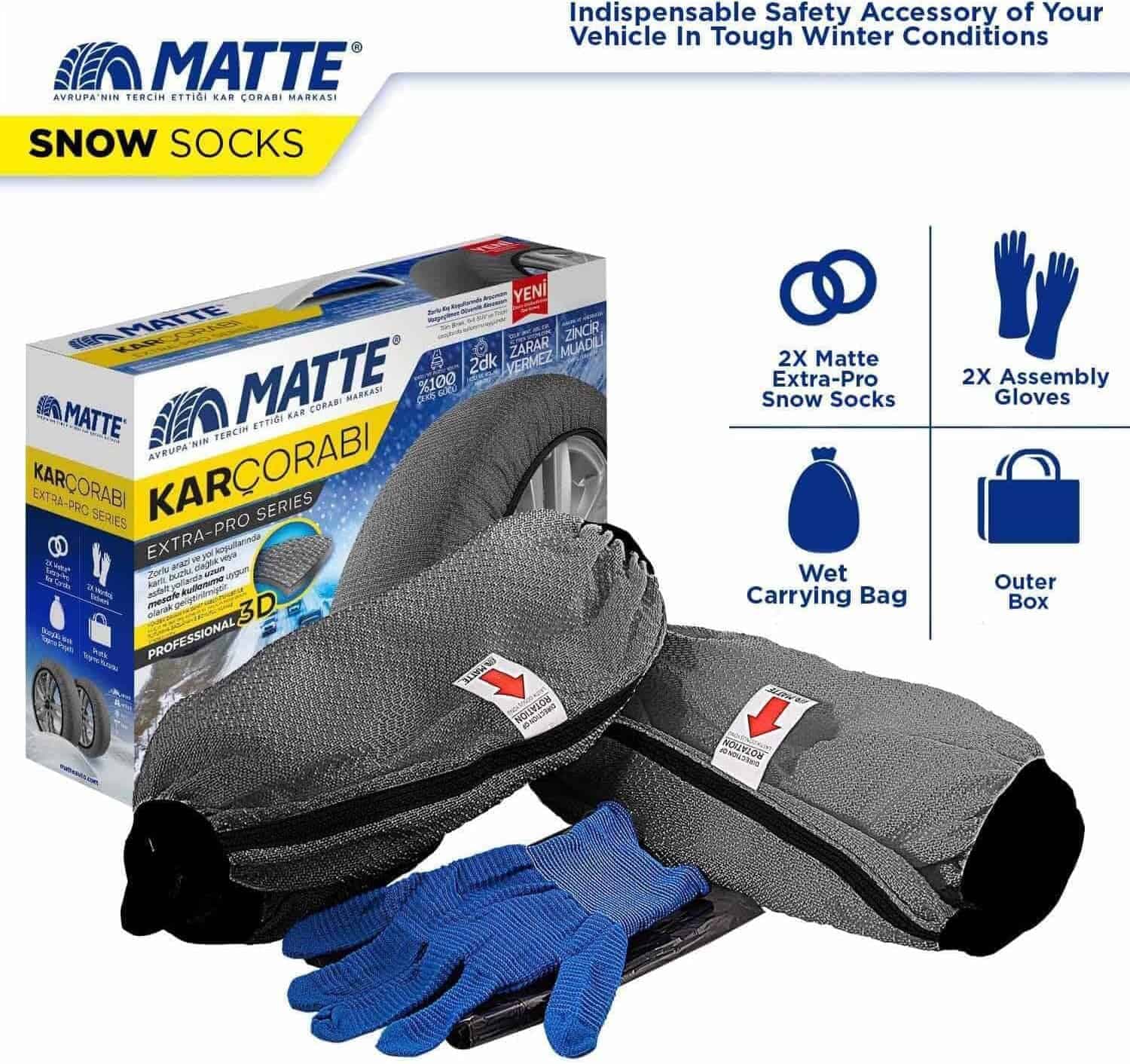 Авто чорапи за снег МАТТE EXTRA PRO- M - слика 2