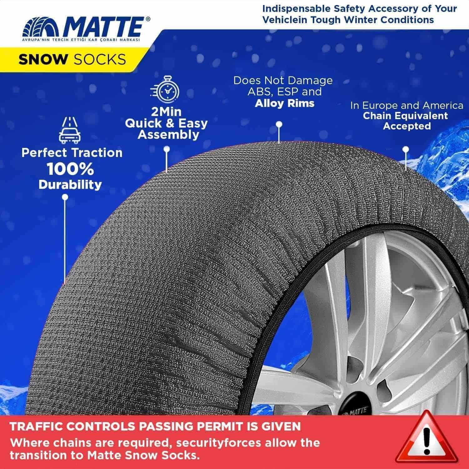 Авто чорапи за снег МАТТE EXTRA PRO- L - слика 3
