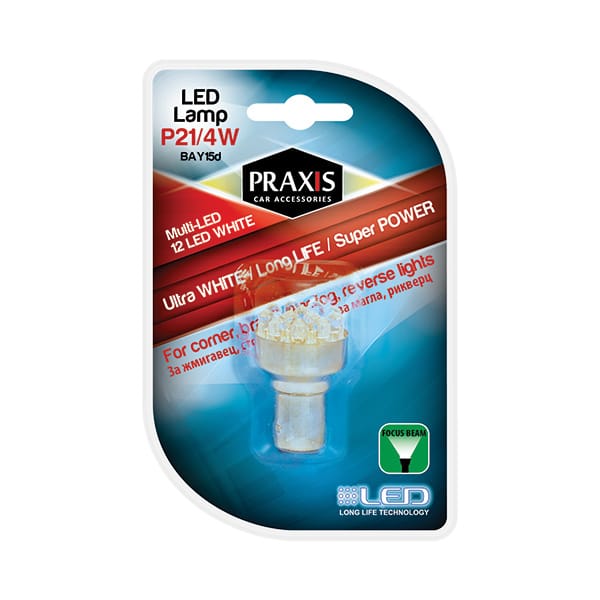Лед сијалица Praxis - BAZ15D-12LED White (54014)